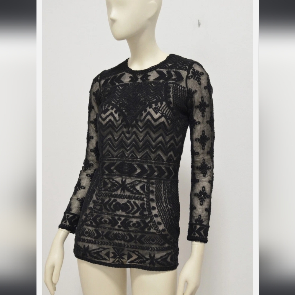 ISABEL MARANT Pour H&M Black Lace Sheer Patterned Top - New and Gorgeous! - Picture 2 of 16